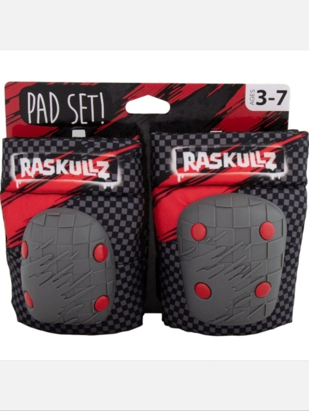 🆓️ W/ $55 Purchase! Raskullz Red/Grey Knee & Elbow Pad Set, OS ~ NWT